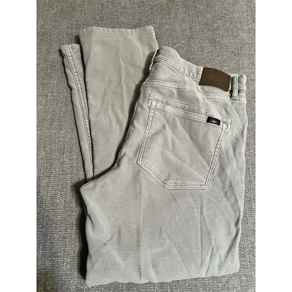 Faherty Terry Pants Men's 33x27 Light Gray Straight Preppy 5 Pocket Stretch - Picture 1 of 13